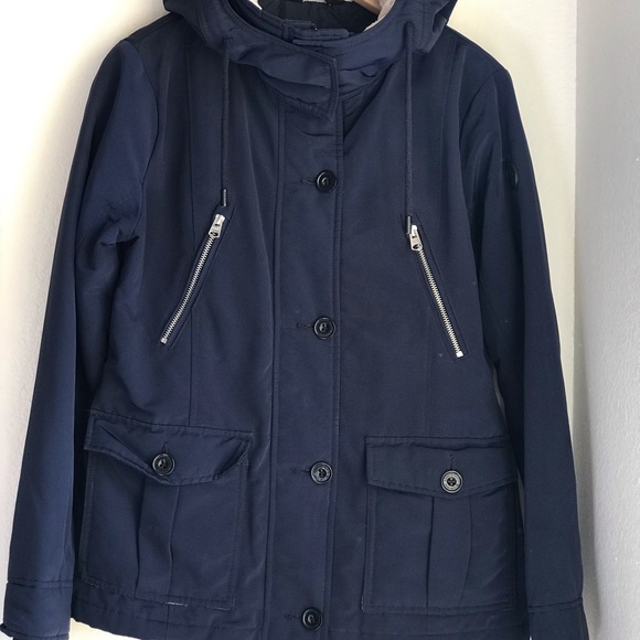 Abercrombie & Fitch Water Wind Resistant Hooded Technical Parka Jacket sz Large - Picture 11 of 16